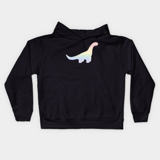 Rainbow Pastel Gradient Dinosaur (Black Background) Kids Hoodie